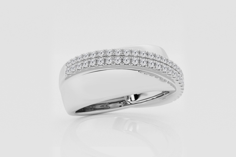 Natural Diamond | 1/3 ctw Round Crossover Fashion Band